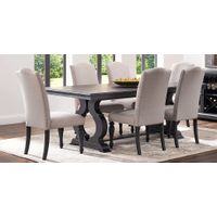 Sillsbee Place Black 7 Pc Rectangle Dining Room with Upholstered Chairs