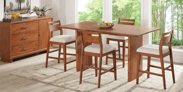 Surrey Ellis Brown 6 Pc Counter Height Dining Room with Panel Back Chairs