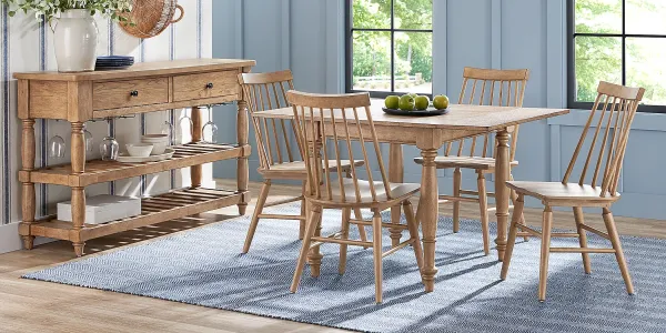Winsor Natural 5 Pc Drop Leaf Dining Room with Natural Chairs