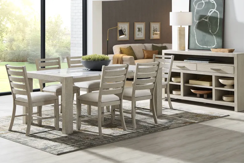 Pompei Gray 7 Pc Dining Room