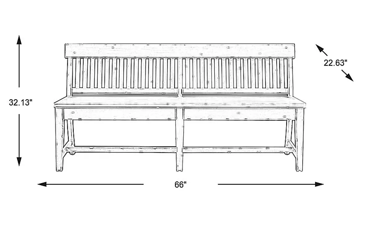 Wicklow Hills Black Dining Bench