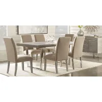 San Francisco Gray 7 Pc Dining Room with Brown Chairs