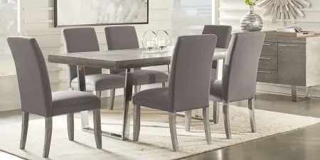 San Francisco Gray 7 Pc Dining Room with Charcoal Chairs