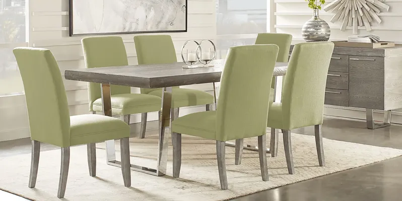 San Francisco Gray 7 Pc Dining Room with Kiwi Chairs