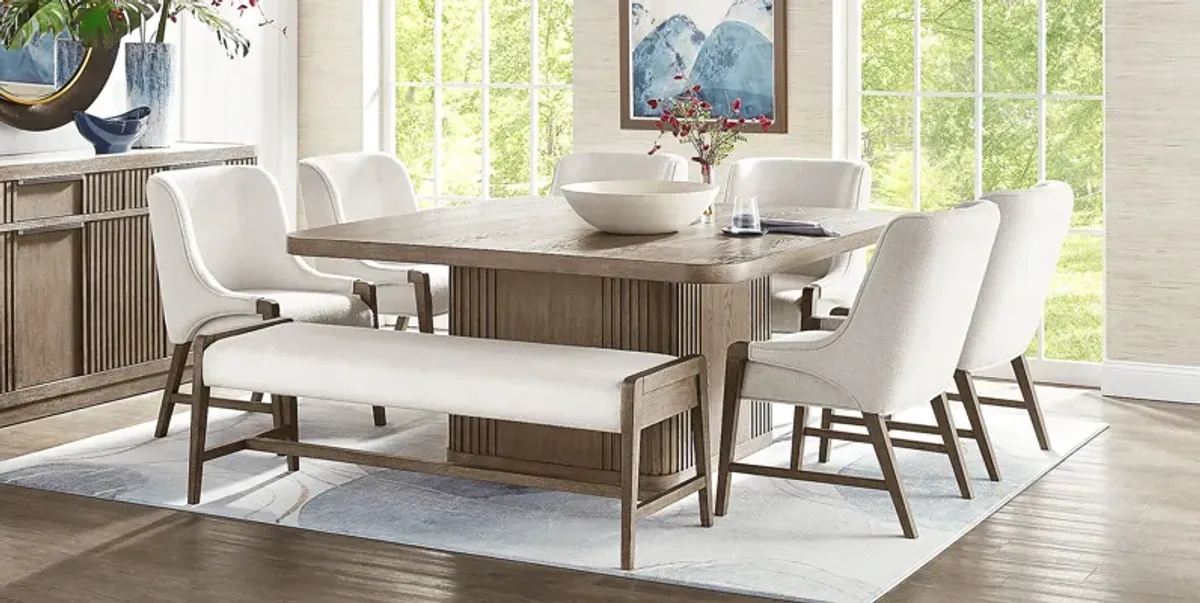 Sausalito Cream Dining Bench