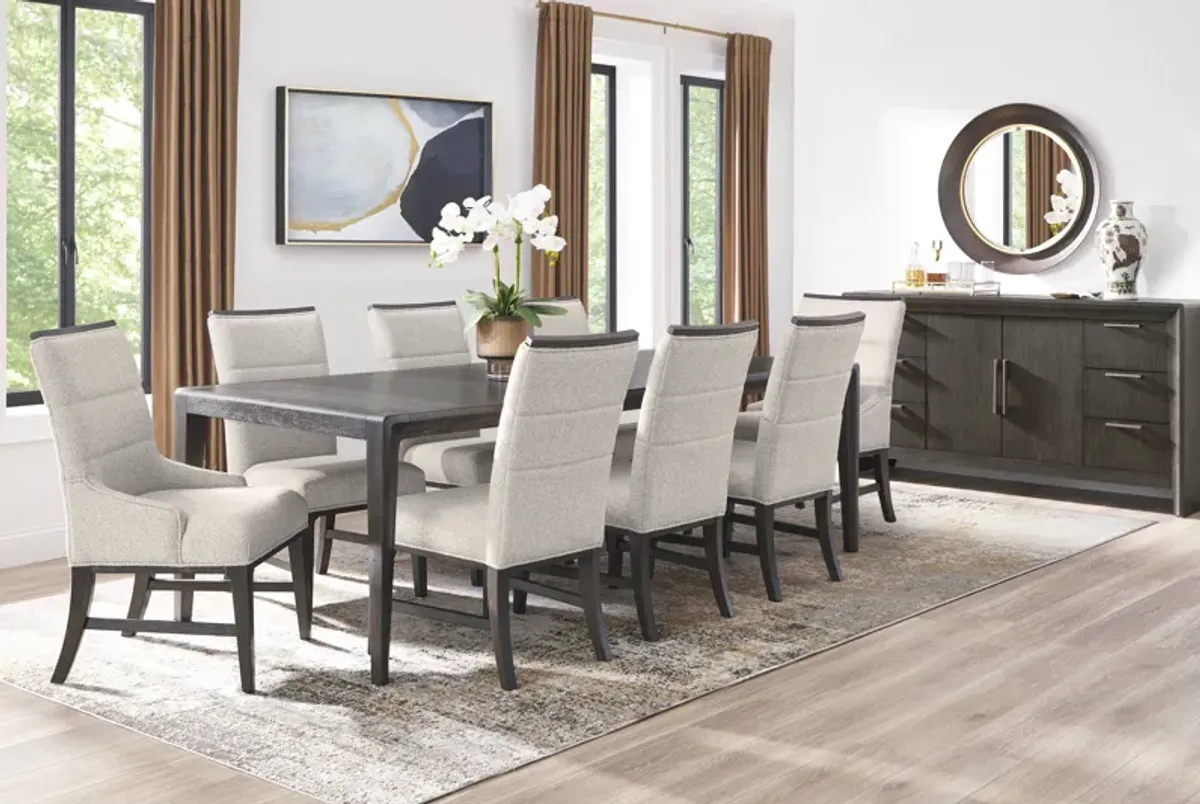 Fairfax Gray 5 Pc Dining Room with Upholstered Arm Chairs