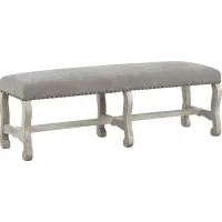 Pine Manor Gray Upholstered Dining Bench