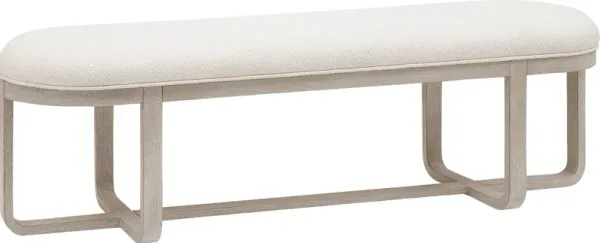 Canyon Light Gray Upholstered Dining Bench