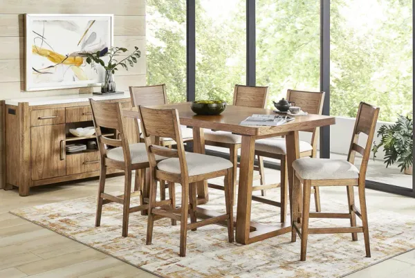 Canyon Sandstone Pc Counter Height Dining Room with Upholstered