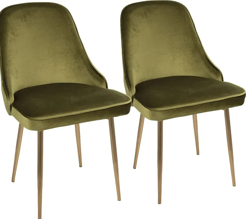 Clovis Green Dining Chair, Set of 2