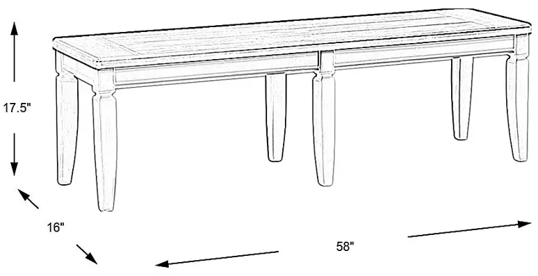 Country Lane Antique White Bench
