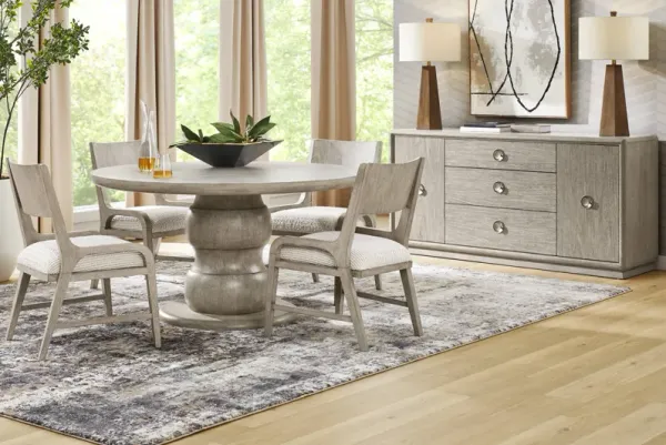Santa Clarita Light Gray 5 Pc Round Dining Room