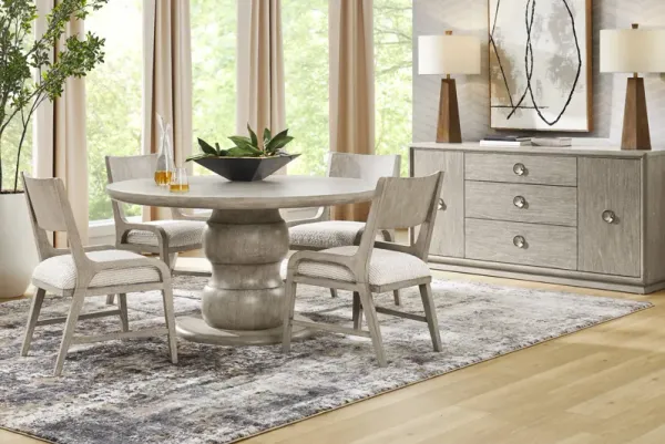 Santa Clarita Light Gray 5 Pc Round Dining Room