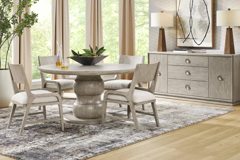 Santa Clarita Light Gray 5 Pc Round Dining Room