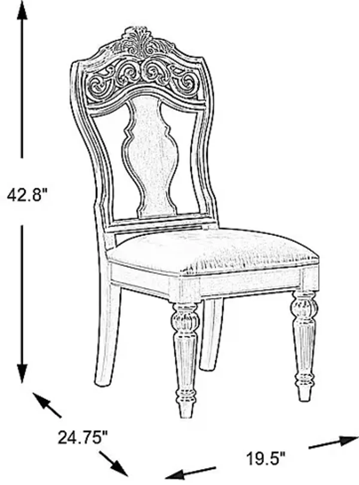 Handly Manor Tobacco Wood Back Side Chair