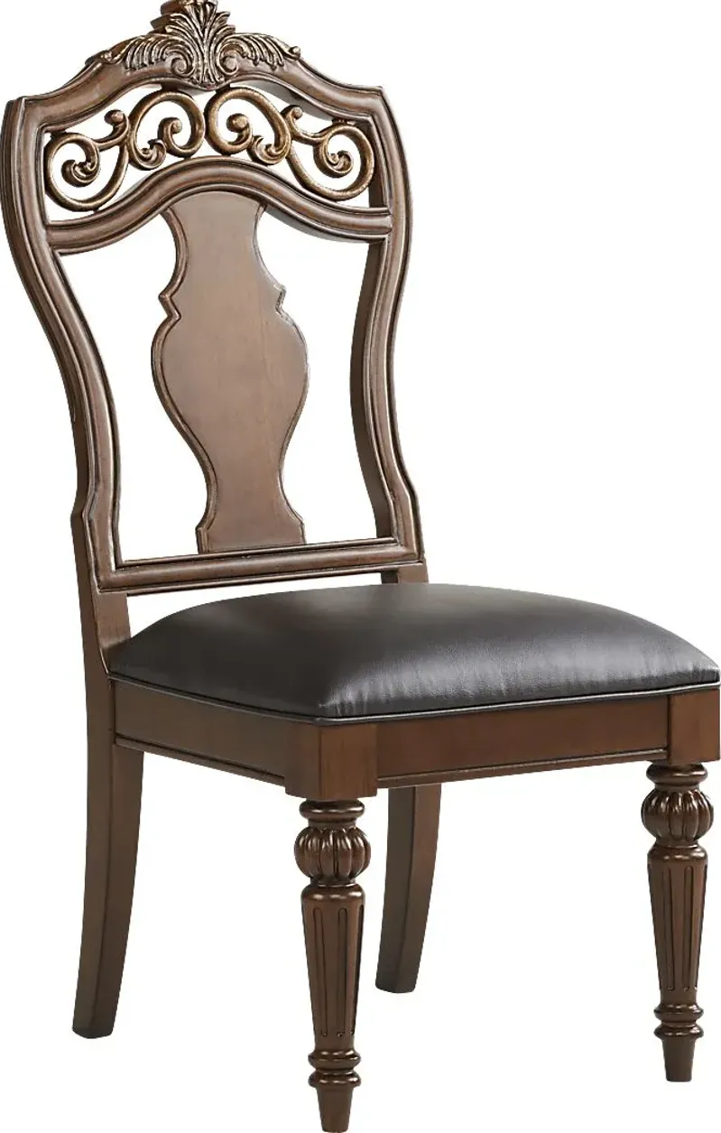 Handly Manor Tobacco Wood Back Side Chair