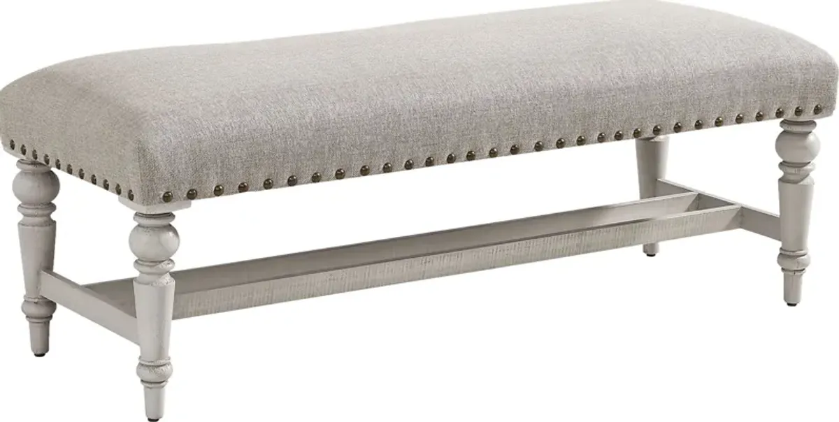 Crestwell Manor Dark Gray Upholstered Bench