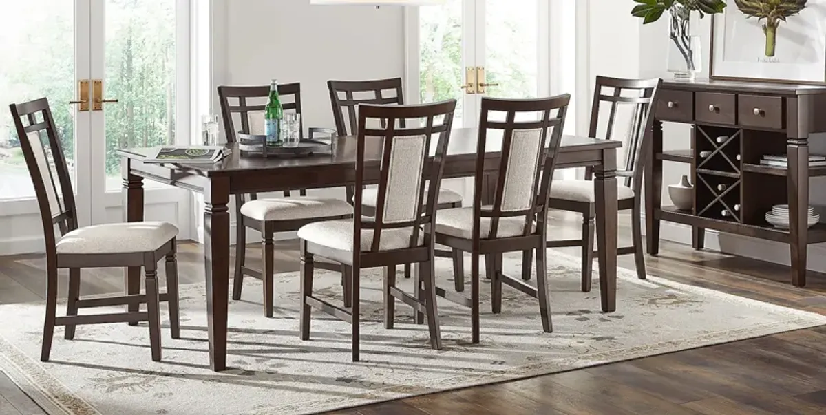 Winslow Brown Cherry 5 Pc Rectangle Dining Room with Upholstered Chairs