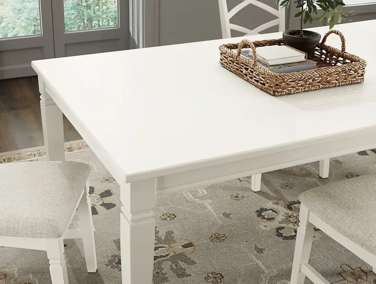 Winslow White 5 Pc Rectangle Dining Room with Upholstered Chairs