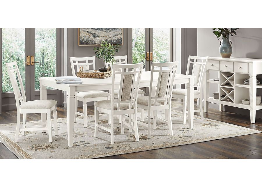 Winslow White 5 Pc Rectangle Dining Room with Upholstered Chairs