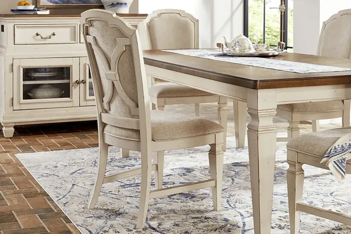 Provence Brown 5 Pc Round Dining Room with Upholstered Chairs