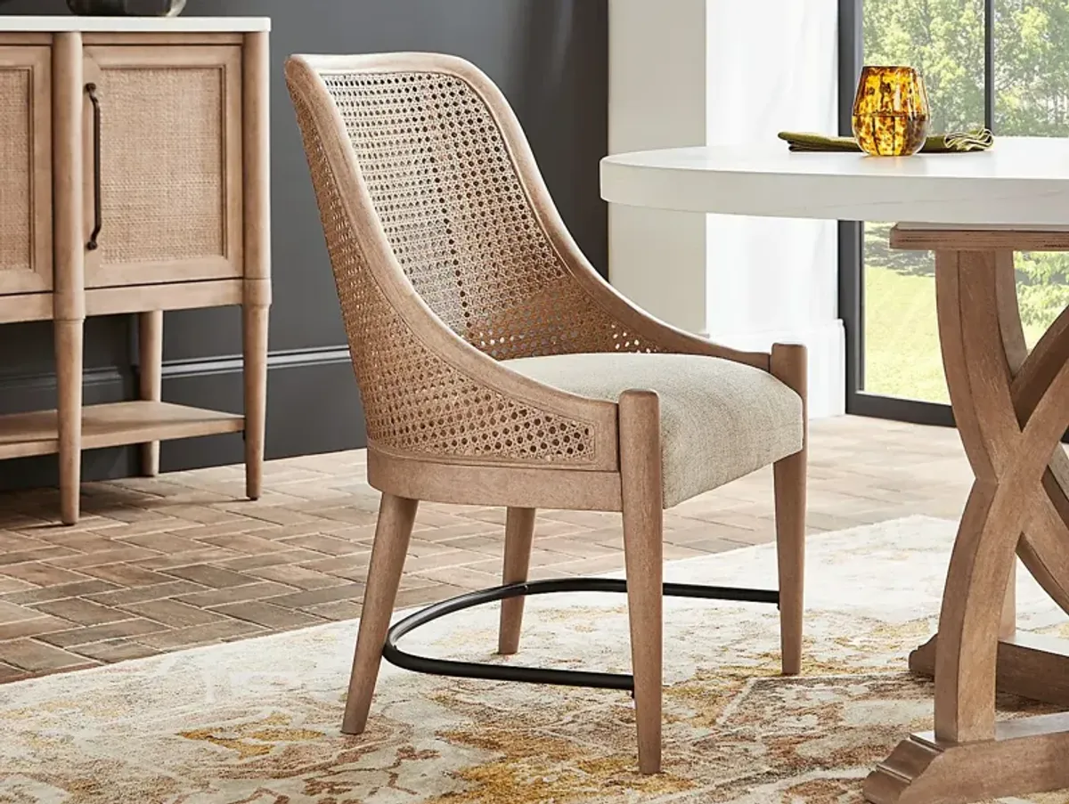 Oakwood Terrace Sand Cane Back Chair