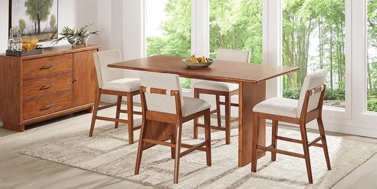 Surrey Ellis Brown 6 Pc Counter Height Dining Room with Upholstered Chairs