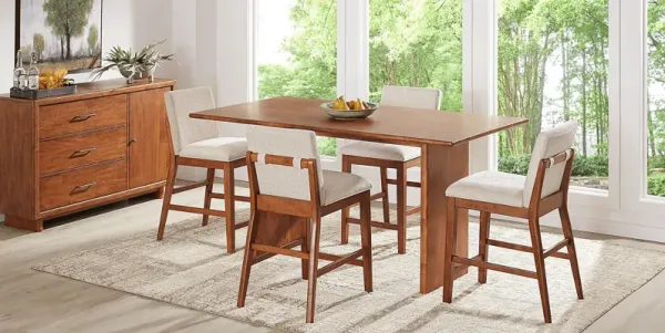 Surrey Ellis Brown 6 Pc Counter Height Dining Room with Upholstered Chairs