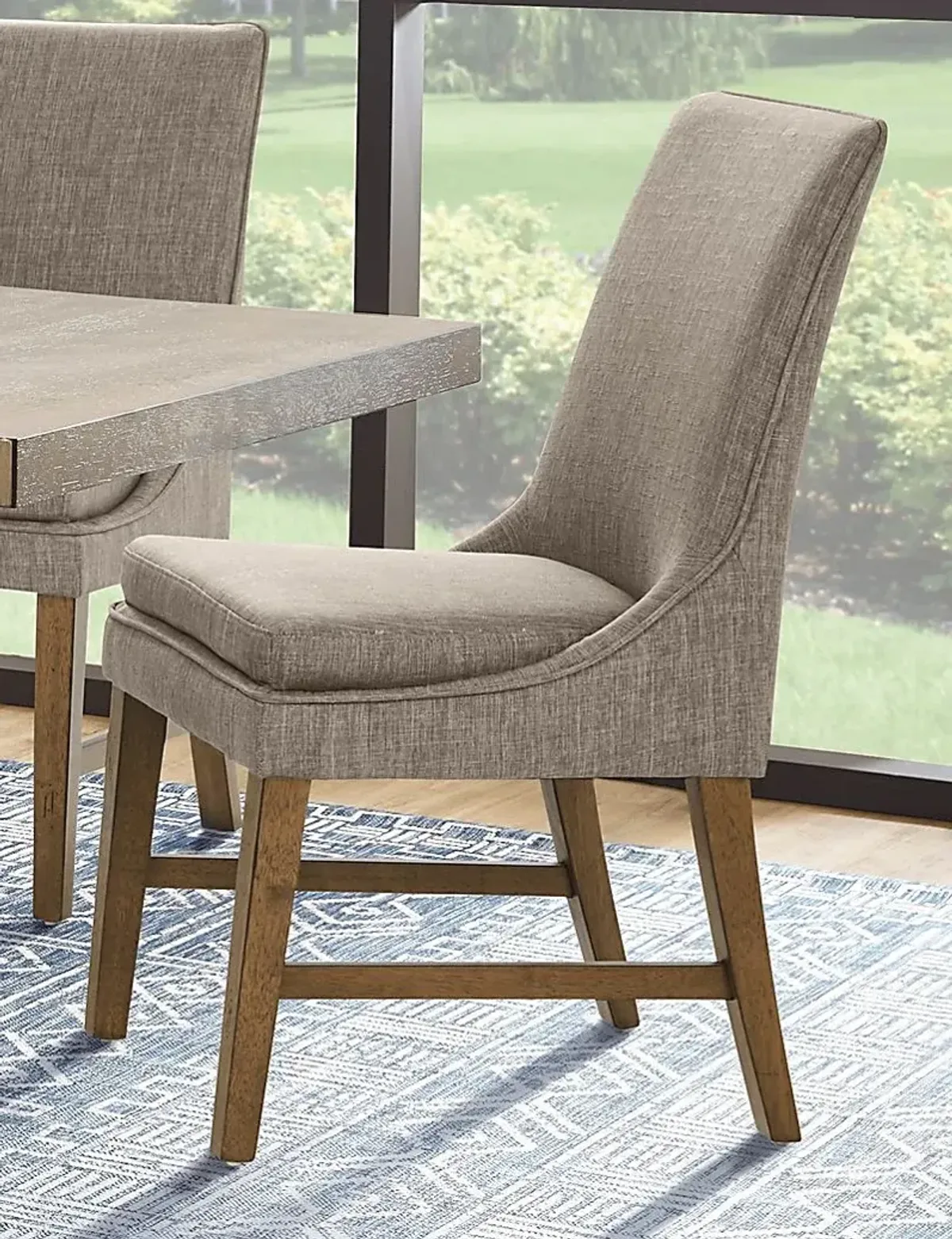 Hazelnut Woods Brown 5 Pc Dining Room with Upholstered Chairs