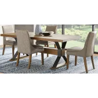 Hazelnut Woods Brown 5 Pc Dining Set with Upholstered Chairs