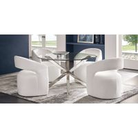 Jules Gray 5 Pc Dining Room with White Side Chairs