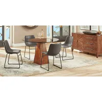 Cedona View Natural 5 Pc Dining Room with Gray Chairs