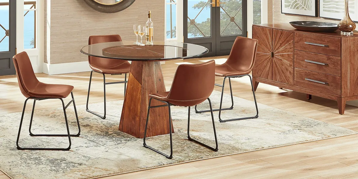 Cedona View Natural 5 Pc Dining Room with Brown Chairs