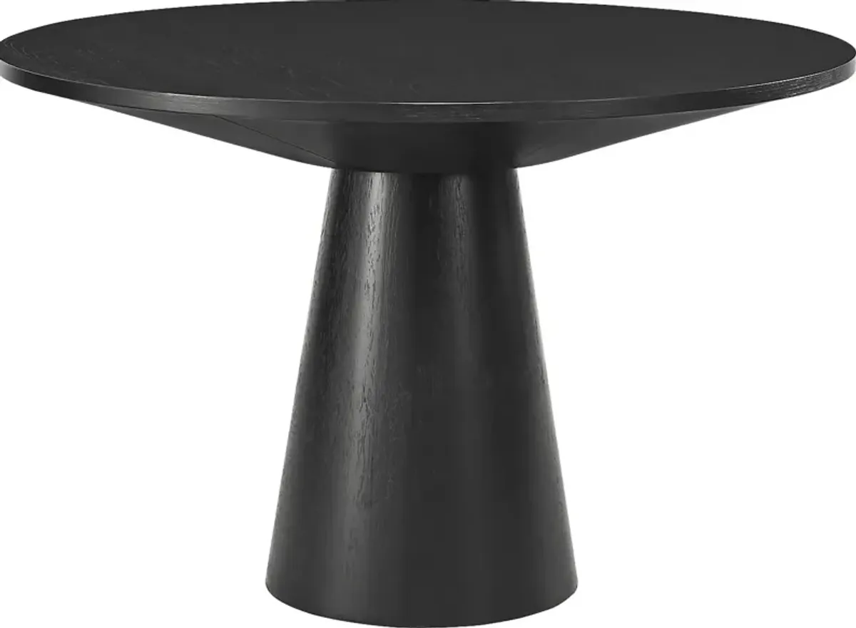 Kendall Black 5 Pc 48"" Round Dining Room with White Side Chairs