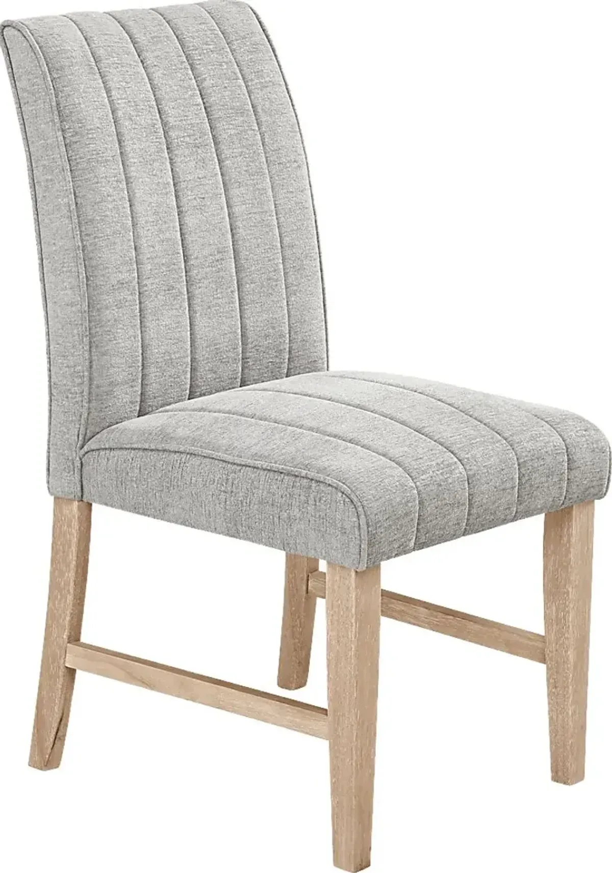 Kendall Gray Side Chair with Natural Legs