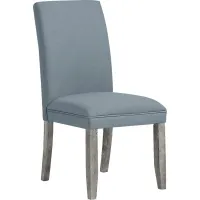 Tulip Blue Side Chair with Gray Legs
