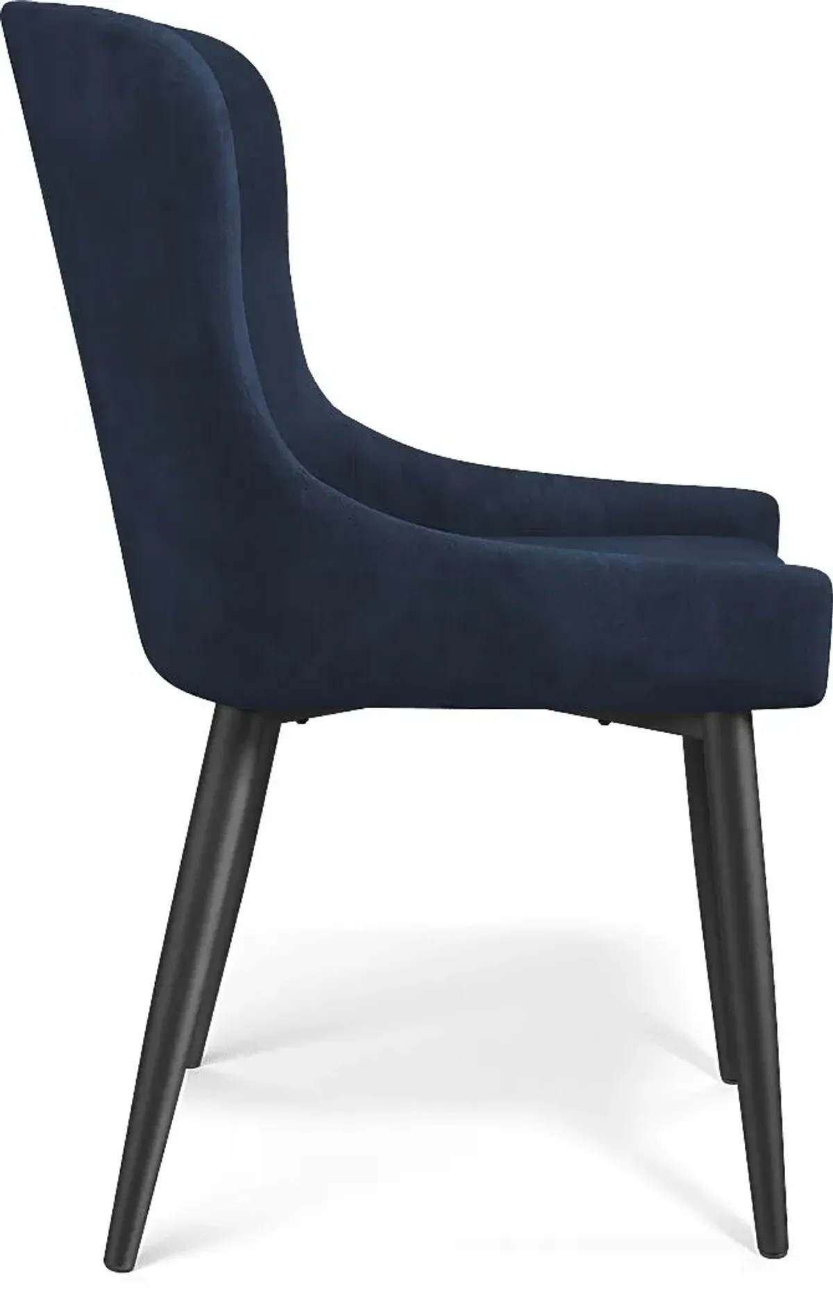 Bergen Boulevard Walnut 5 Pc Dining Room with Navy Chairs