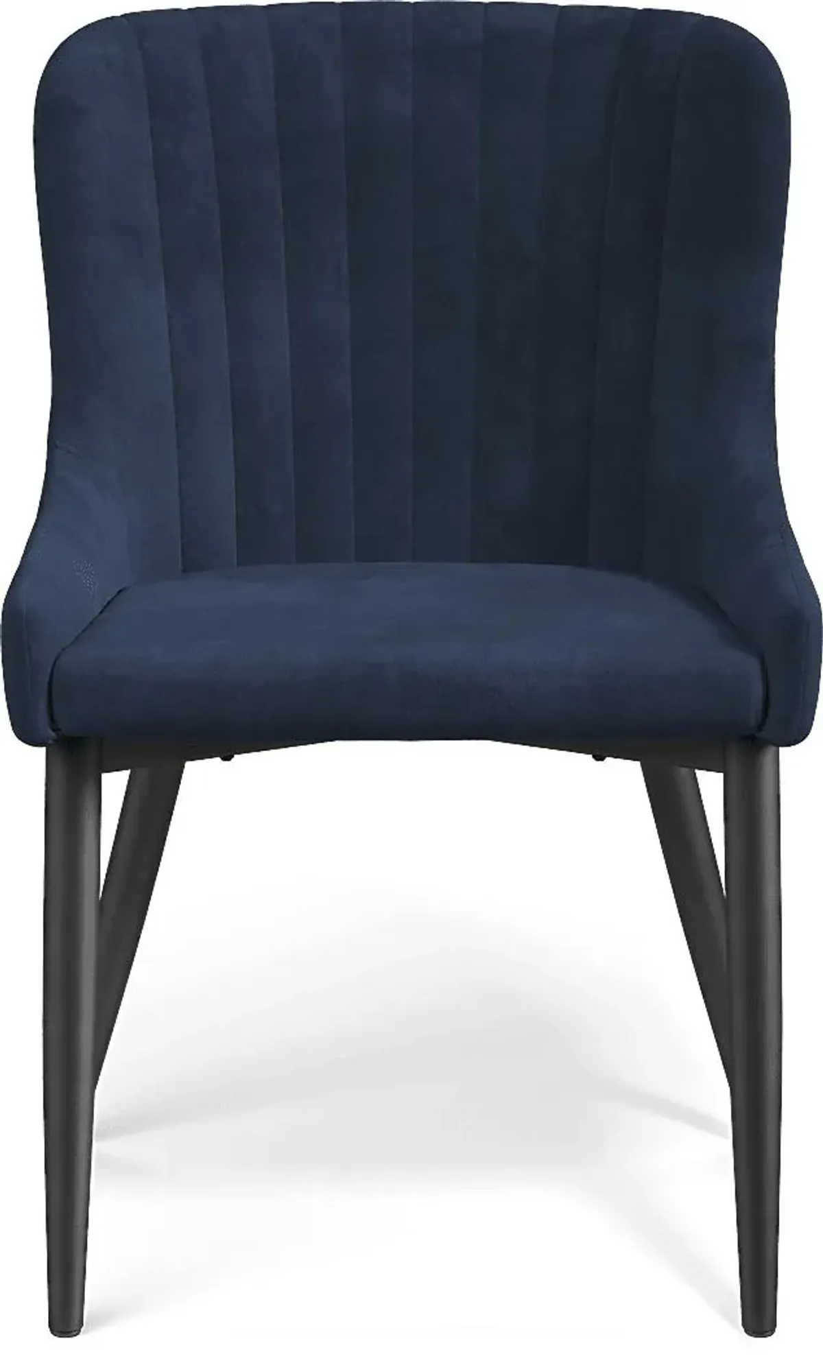 Bergen Boulevard Walnut 5 Pc Dining Room with Navy Chairs
