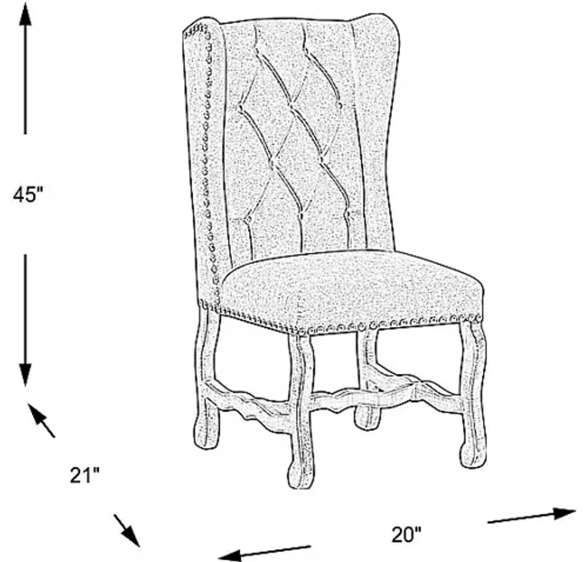 Pine Manor Gray Wingback Side Chair