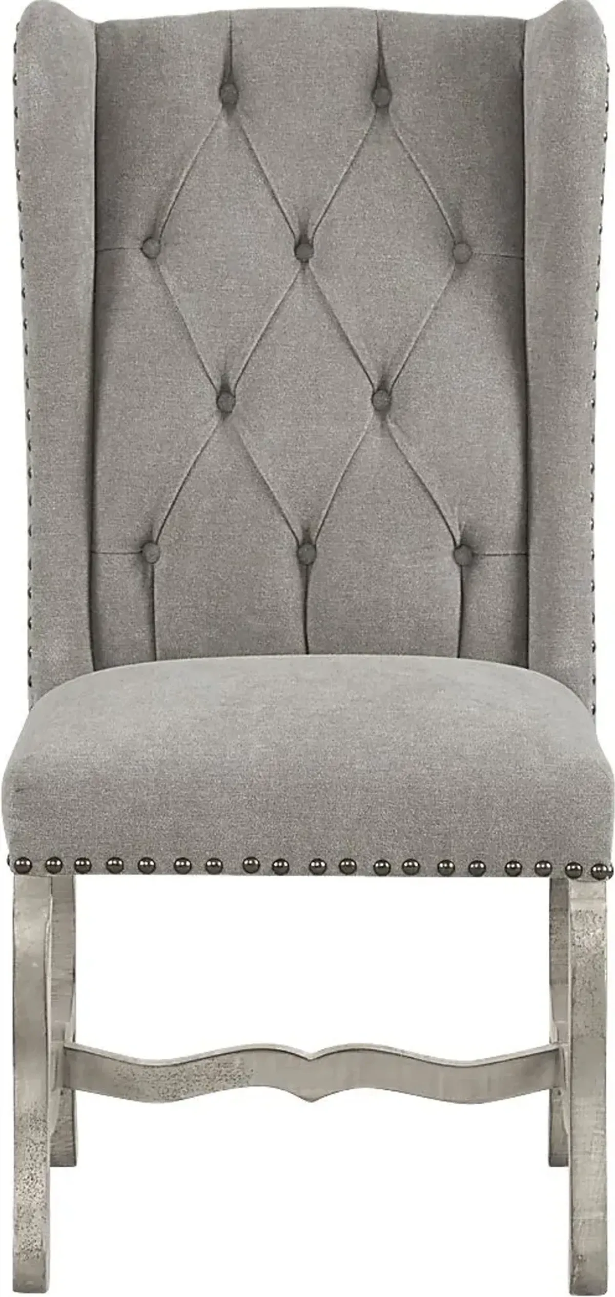 Pine Manor Gray Wingback Side Chair