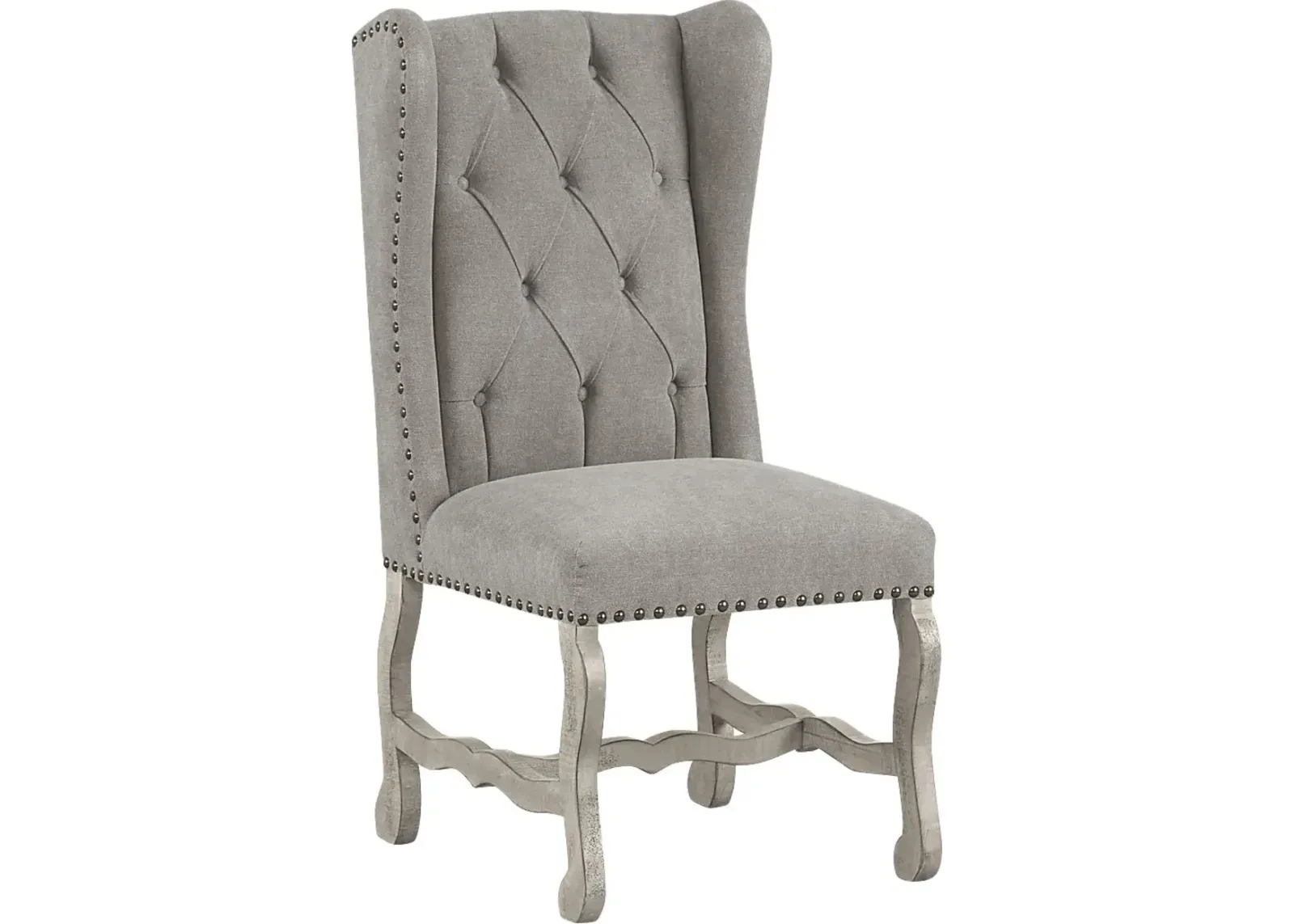 Pine Manor Gray Wingback Side Chair