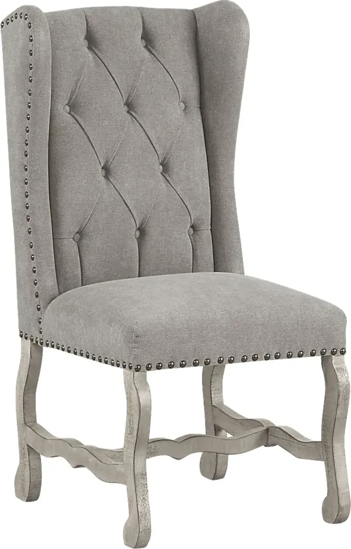 Pine Manor Gray Wingback Side Chair