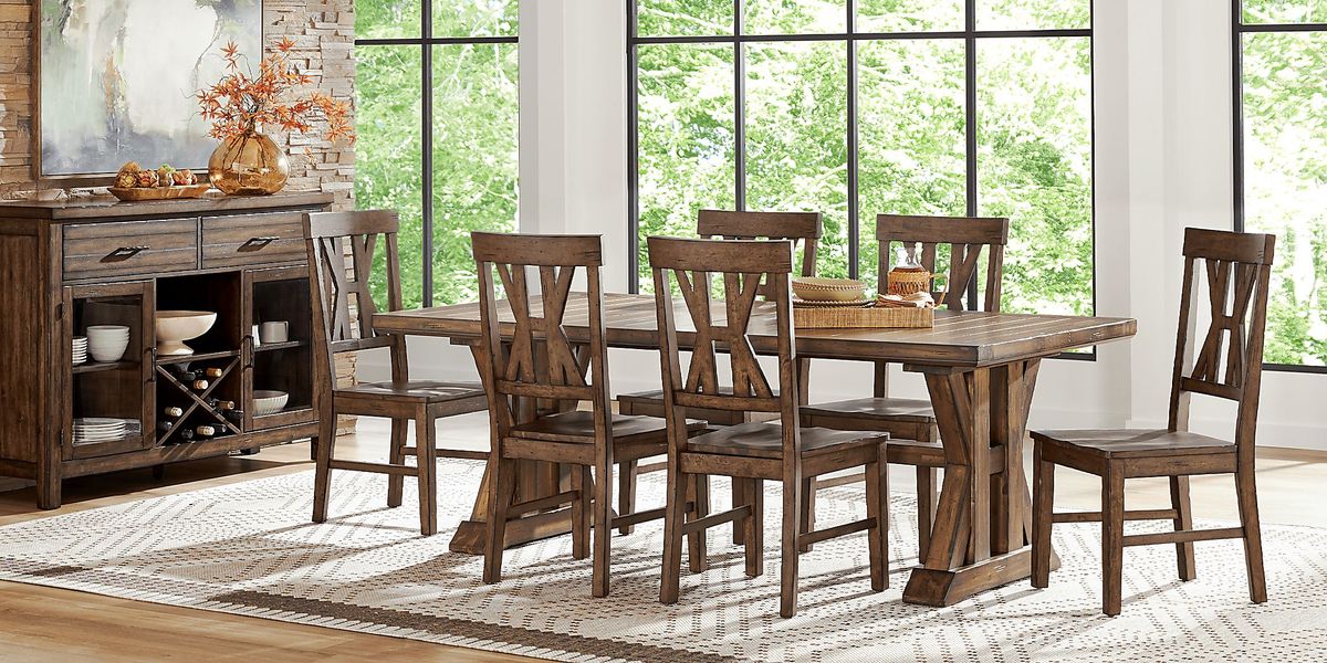 Covered Bridge Tobacco 8 Pc Dining Room