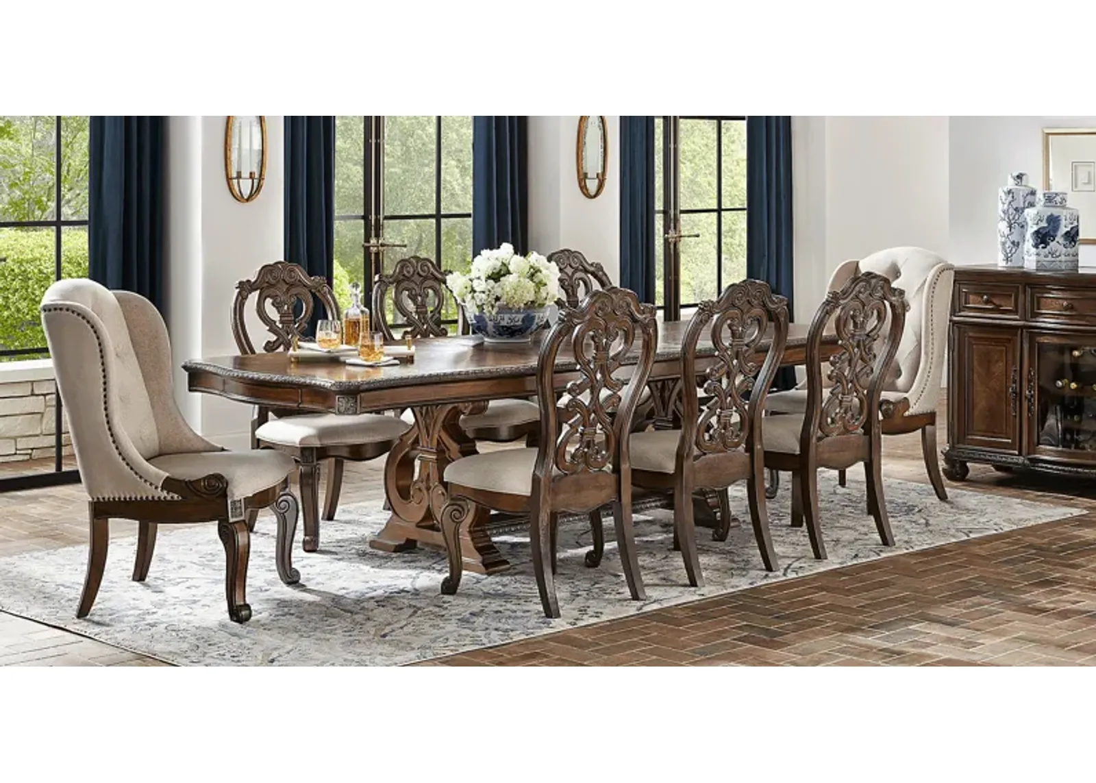 Stalton Estate Brown 9 Pc Dining Room