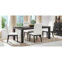 Montpelier Charcoal 5 Pc Dining Room with White Side Chairs