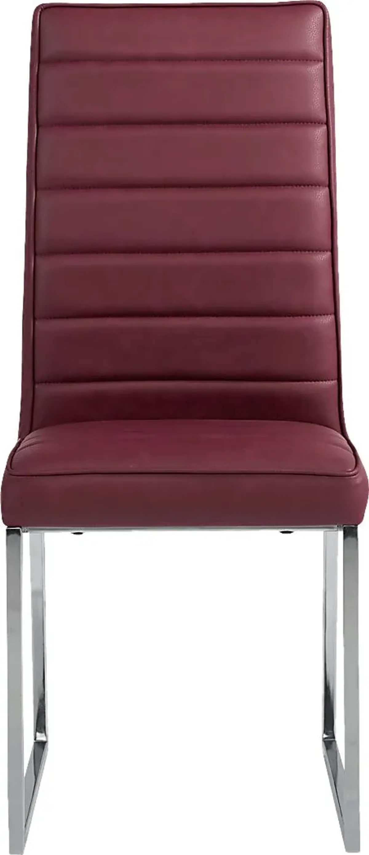 Wyndhall Chrome 5 Pc Rectangle Dining Room with Bordeaux Chairs