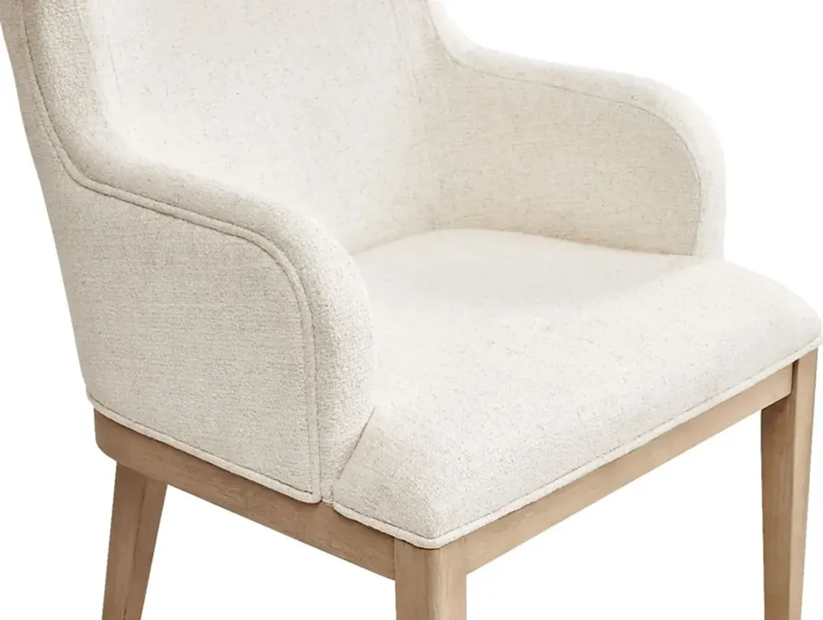 Callen Way Beige Upholstered Arm Dining Chair