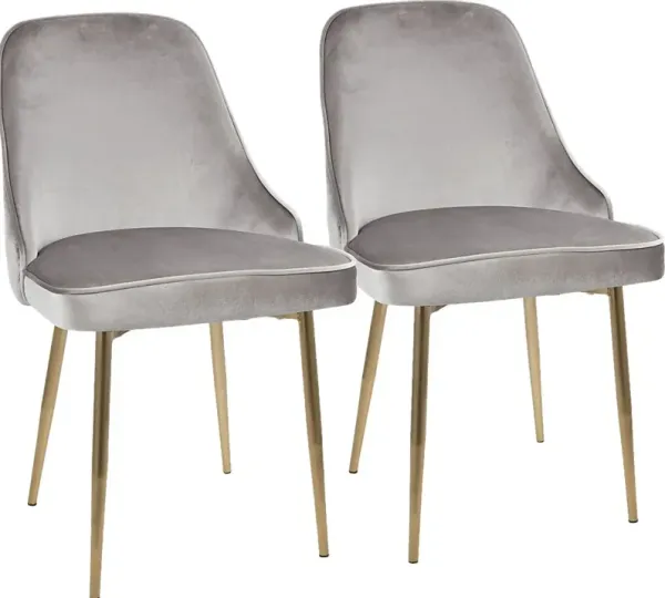 Clovis Silver Dining Chair, Set of 2