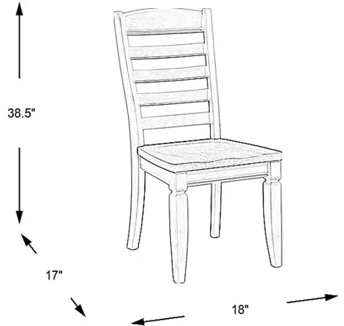 Country Lane Antique White Ladder Back Side Chair