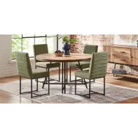 Loft Side Brown 5 Pc Round Dining Room with Avocado Chairs
